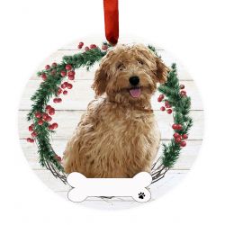 Ceramic Wreath Full Body Dog Ornament