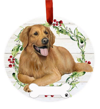 Ceramic Wreath Full Body Dog Ornament