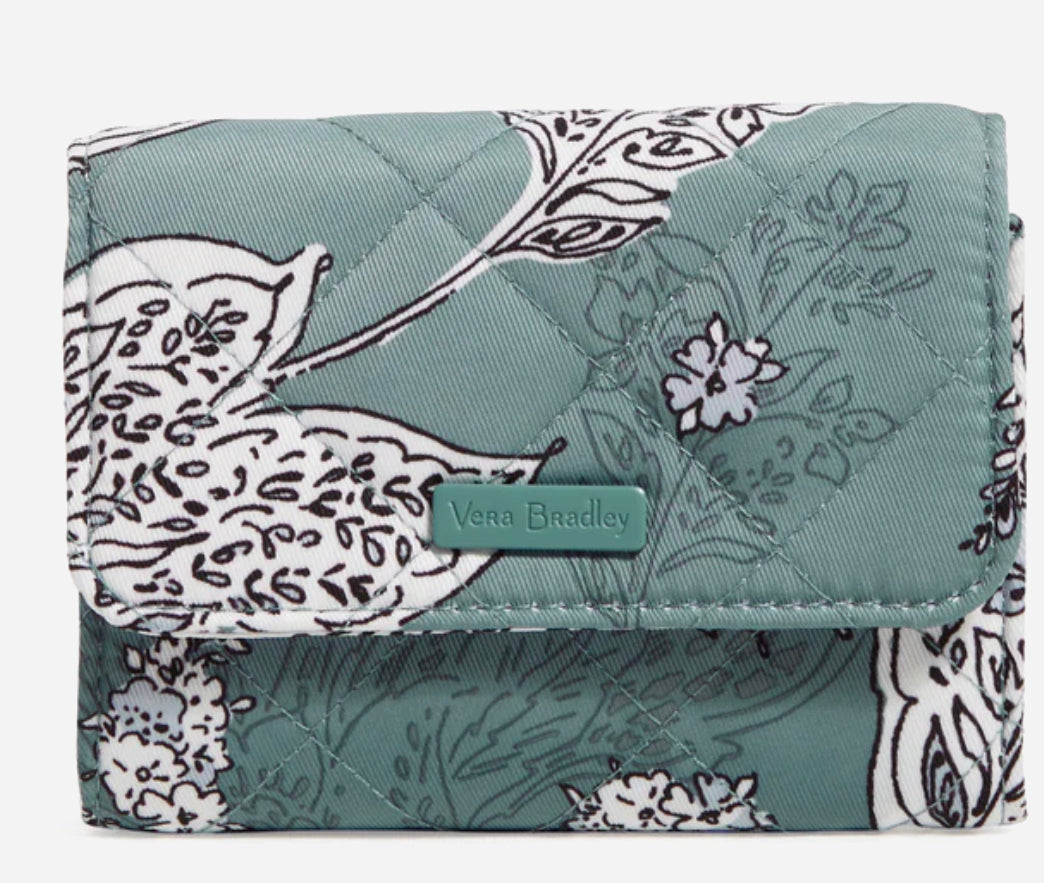 RFID Riley Compact Wallet | Tiger Lily Blue Oar