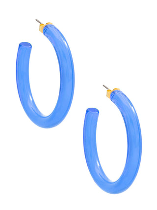 Medium Lucite Open Hoop Earrings