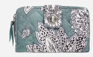 RFID Turnlock Wallet | Tiger Lily Blue Oar