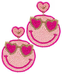 Happy Face Earring Pink