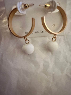 Gold Hoop With Clay Earrings