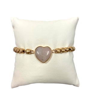 Gold Stretch Bracelet With Heart