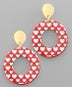 Heart Print Circle Earrings