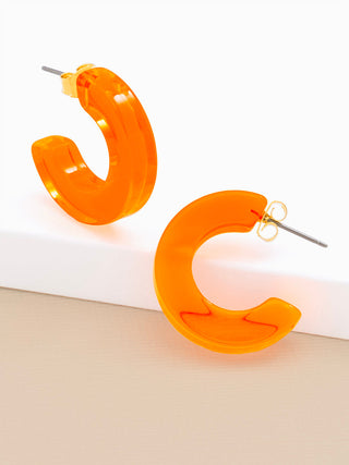 Lucite Neon Chunky Hoop Earrings