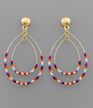 Teardrop Beaded Multi Earrings