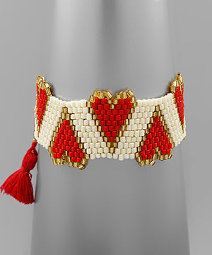 Multi Heart Bead Bracelet