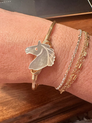 Bourbon & Boweties MOP Horse Head Bangle