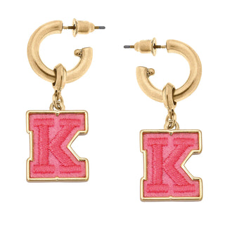 Stuck On You Embroidered Initial Earring