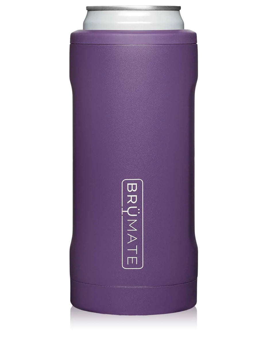 BRUMATE HOPSULATOR SLIM Unisex Glitter Violet Insulated Can Cooler 12oz