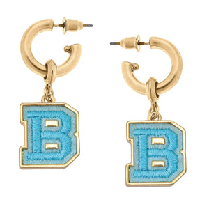 Stuck On You Embroidered Initial Earring