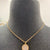 Corrine Pave Disc Charm Necklace Work Gold 16" Adjustable
