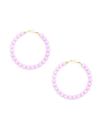 Ella Matte Beaded Hoop Earring