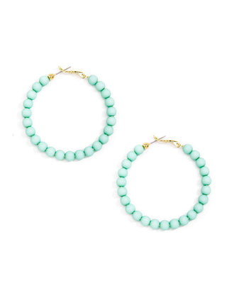 Ella Matte Beaded Hoop Earring