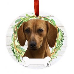 Ceramic Wreath Dog Face Ornament