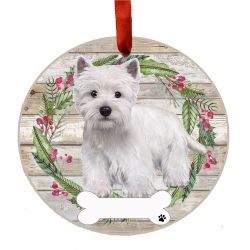 Ceramic Wreath Full Body Dog Ornament