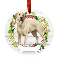 Ceramic Wreath Full Body Dog Ornament